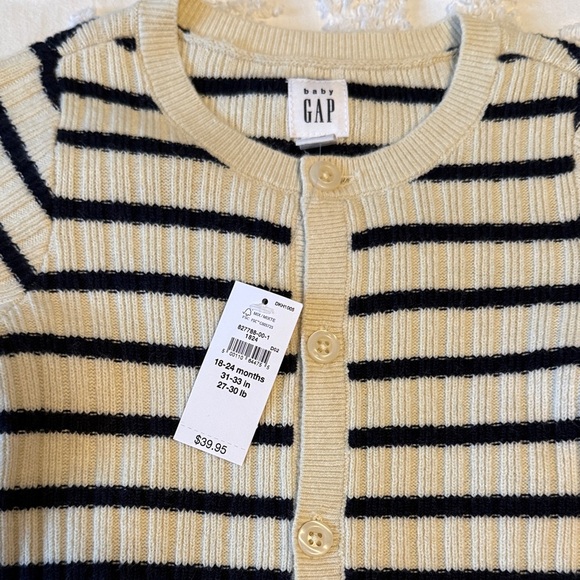 Baby GAP Navy & Cream Sweater Striped Outfit 18-24 Months - Picture 2 of 3